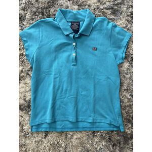 Vintage Ralph Lauren Polo shirt old school turquoise blue Womens size large
